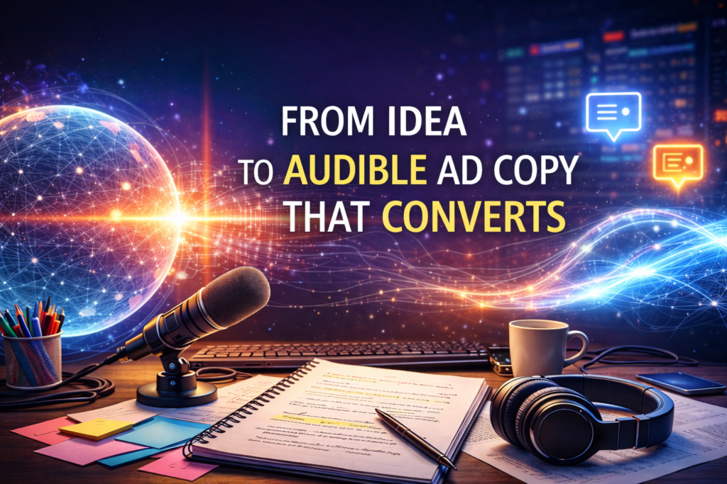 كيف تتحول الفكرة إلى نص إعلاني قابل للتنفيذ الصوتي