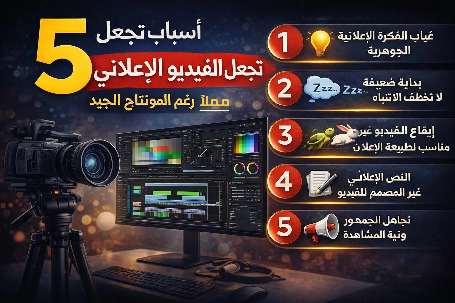 أسباب تجعل الفيديو الإعلاني ممل